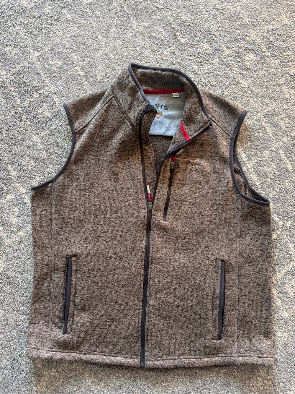 Orvis Men's Denali Seater Fleece Full Zip Vest in Brown